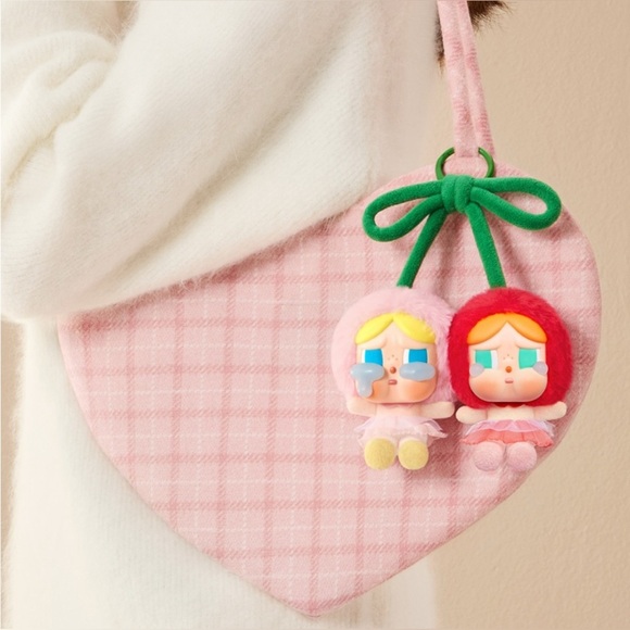Pop Mart CRYBABY Crying For Love Series Vinyl Plush Hanging Card - Cherry - Picture 1 of 6